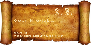 Kozár Nikoletta névjegykártya