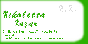 nikoletta kozar business card